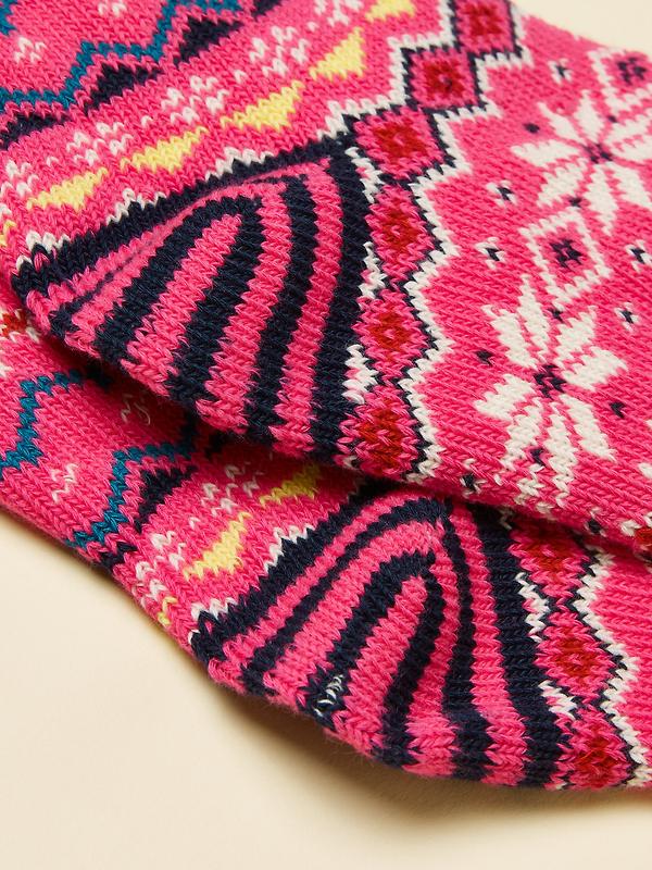 Joules Women's Lucille Fairisle Socks UK 4-8 - Pink Image 3