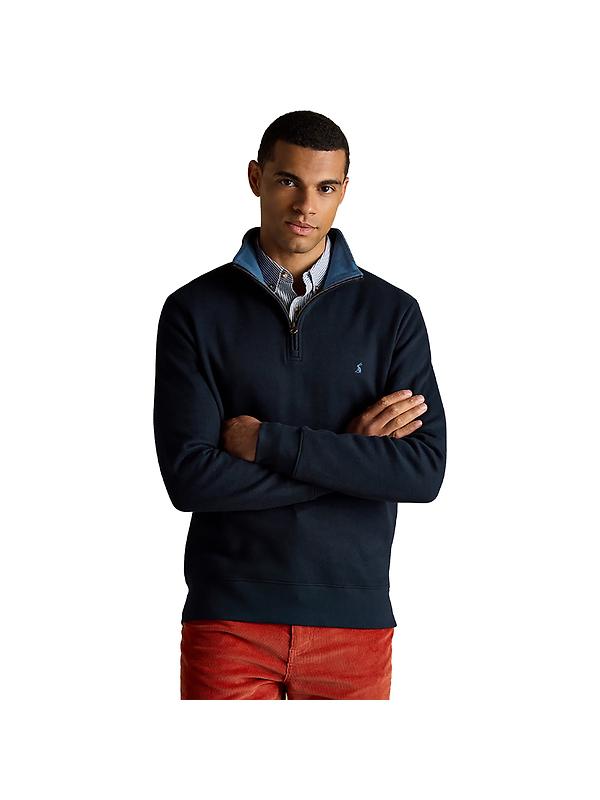 Joules Men's Alistair French Ribbed Knit Quarter Zip Sweatshirt - Navy Image 1