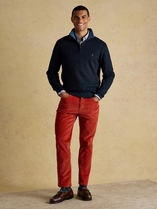 Joules Men's Alistair French Ribbed Knit Quarter Zip Sweatshirt - Navy Image 3