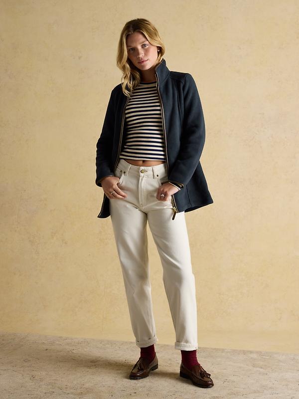 Joules Women's Heritage Longline Zip Through Fleece - Navy Image 4