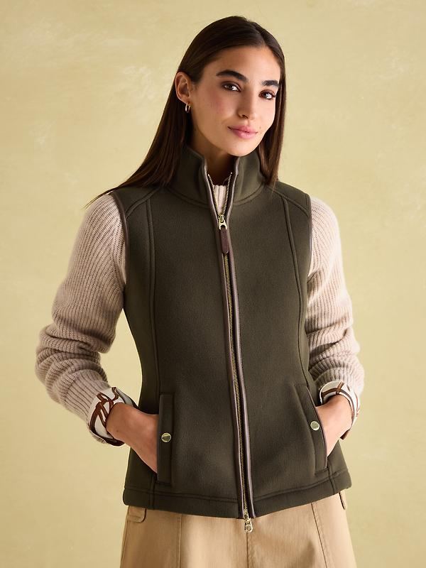 Joules Women's Heritage Fleece Gilet - Khaki Image 2