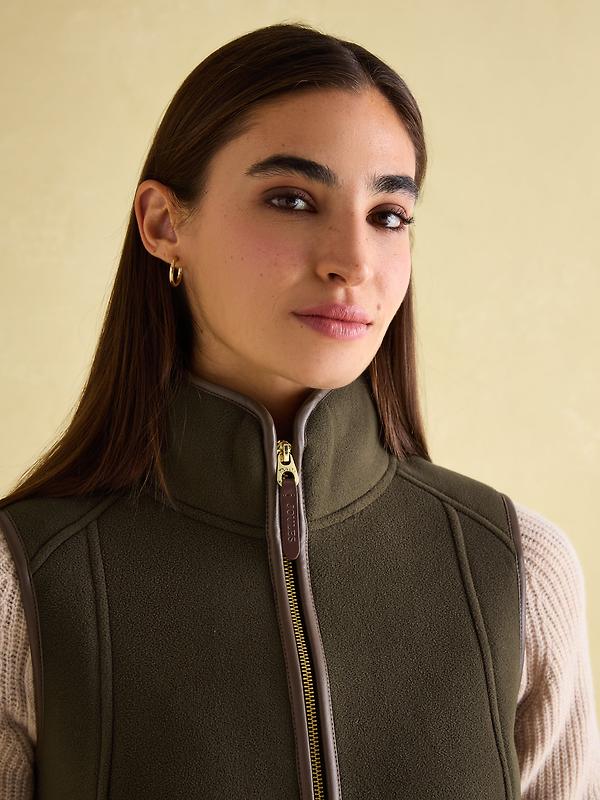 Joules Women's Heritage Fleece Gilet - Khaki Image 6