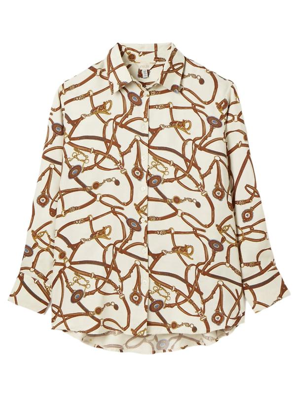 Joules Women's Amilla Satin Shirt - Creme Bridle Product Image