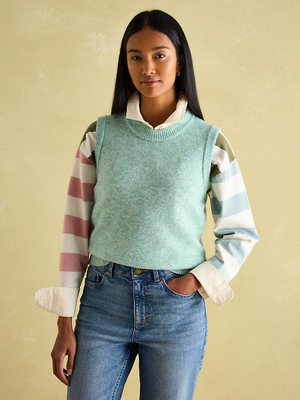 Joules Women's Holly Knitted Vest - Green Image 2