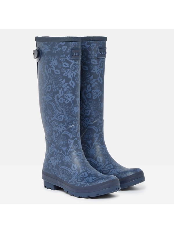 Joules Women's Printed Adjustable Tall Wellies - Navy Image 2
