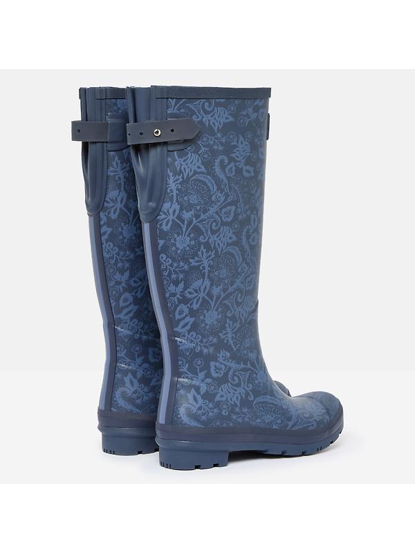Joules Women's Printed Adjustable Tall Wellies - Navy Image 3