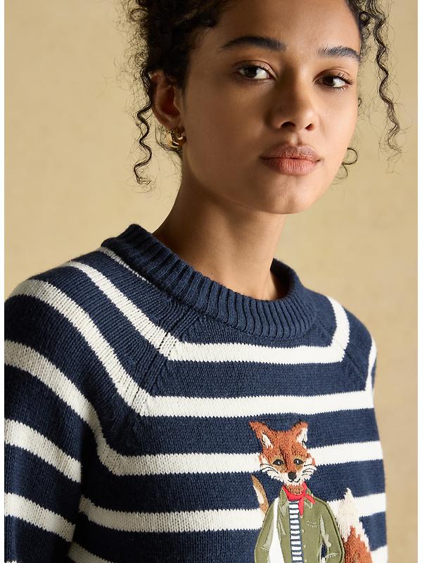 Joules Women's Renard Jonty Intarsia Knit Jumper - Navy Image 6