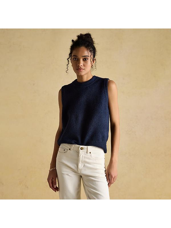 Joules Women's Holly Knitted Crew Neck Vest - Navy Image 2