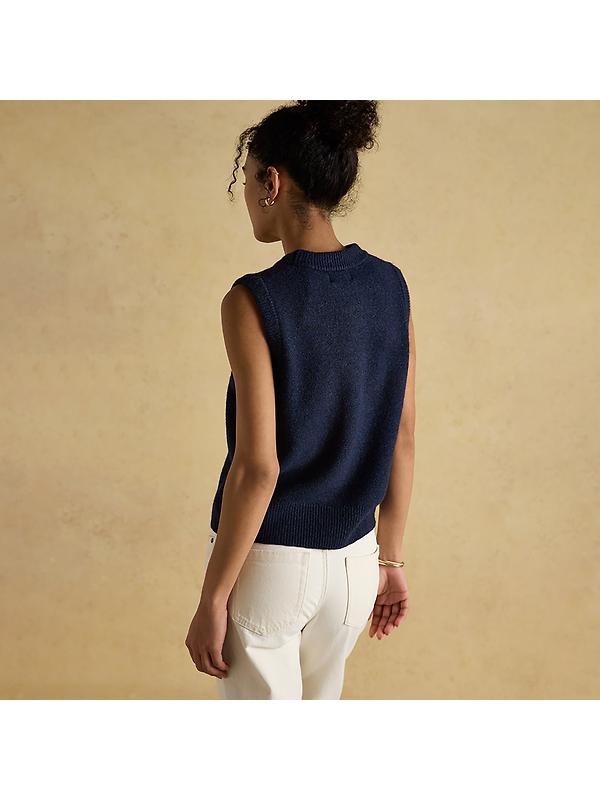 Joules Women's Holly Knitted Crew Neck Vest - Navy Image 3