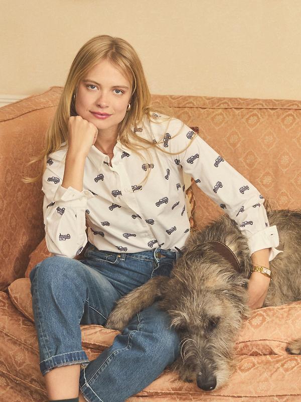 Joules Women's Eleanor Tomlinson Jersey Shirt - Cream 4X4 Image 8