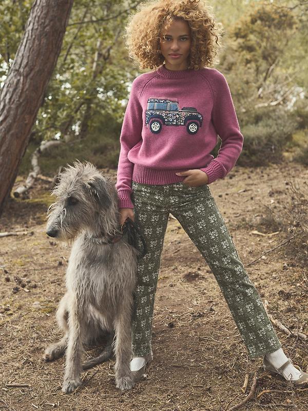 Joules Women's Rutland 4x4 Knitted Intarsia Jumper - Pink Image 9