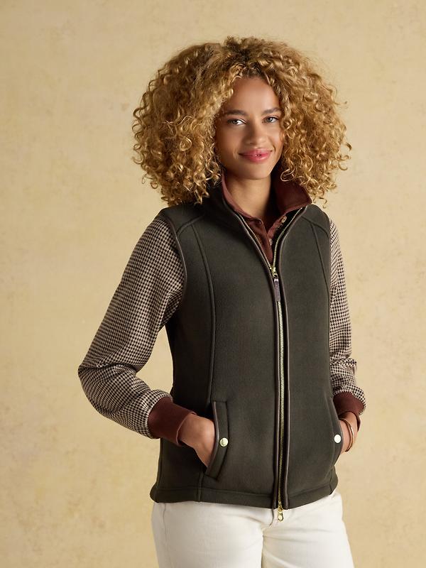 Joules Women's Heritage Fleece Gilet - Khaki Image 2