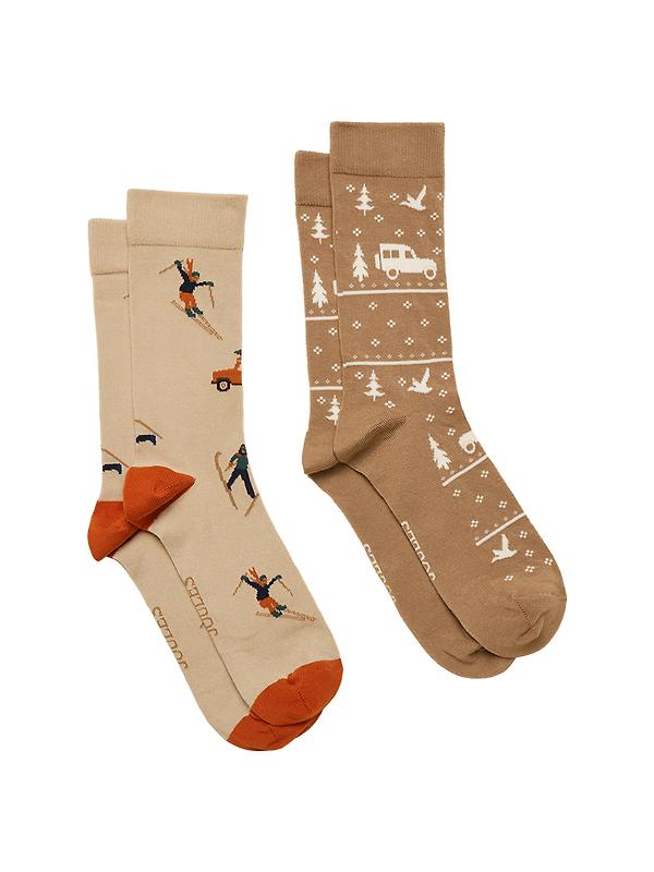 Product image of Joules Men's Kingsbury Socks 2 Pack UK 7-12 - Cream