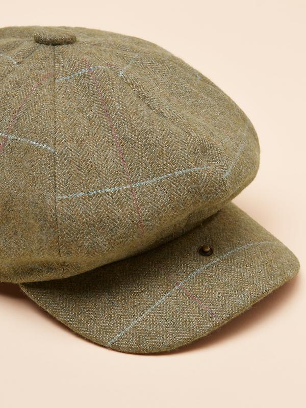 Joules Women's Harrogate Baker Boy Tweed Hat - Green Image 6