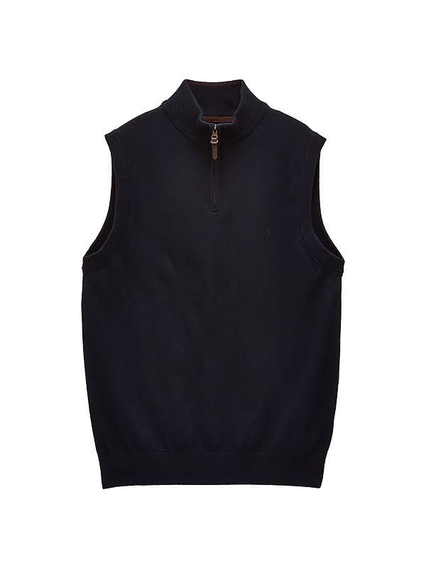 Joules Men's Hillside Quarter Zip Knitted Tank Top - Navy Image 1