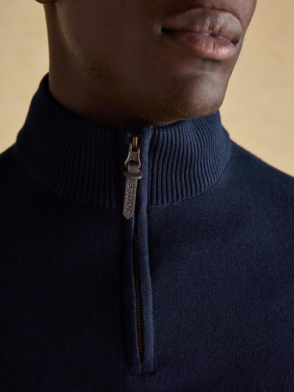 Joules Men's Hillside Quarter Zip Knitted Tank Top - Navy Image 6