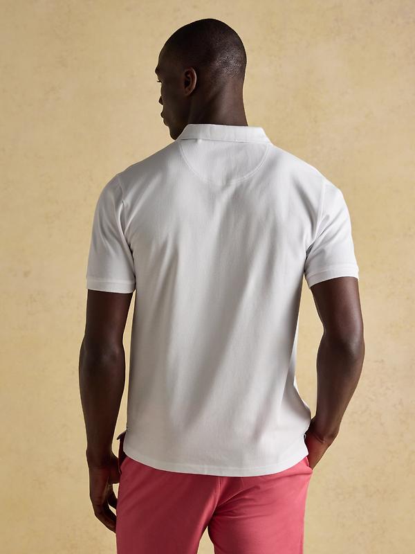 Joules Men's Woody Cotton Pique Polo Shirt - White Image 3