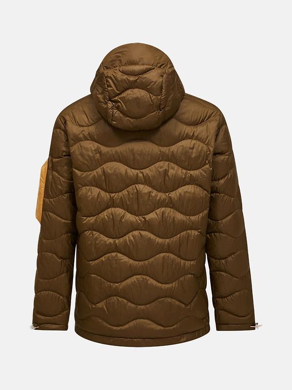 Peak Performance Men's Helium Utility Down Hooded Jacket - Meadow Moss / Sierra Sand Image 9
