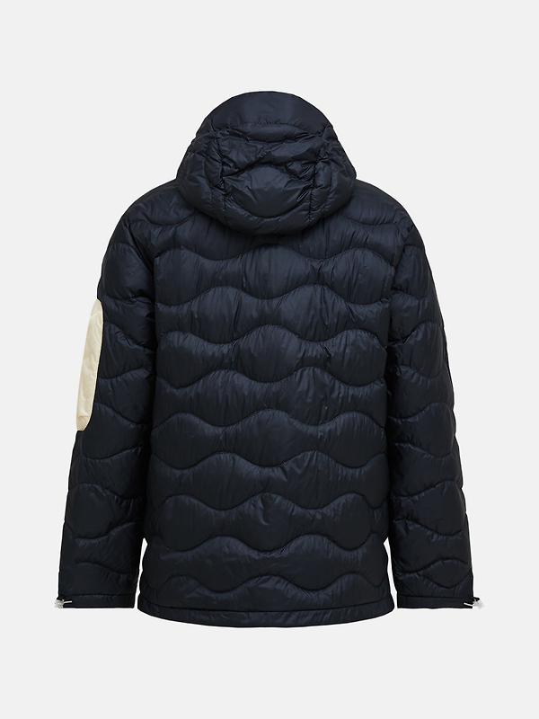 Peak Performance Men's Helium Utility Down Hooded Jacket - Black/Sand Fog Image 2