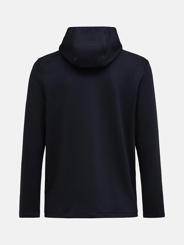 Peak Performance Men's Trail Polartec Power Grid Zip Hood Fleece - Black Image 2