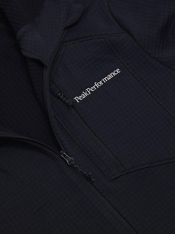 Peak Performance Men's Trail Polartec Power Grid Zip Hood Fleece - Black Image 4