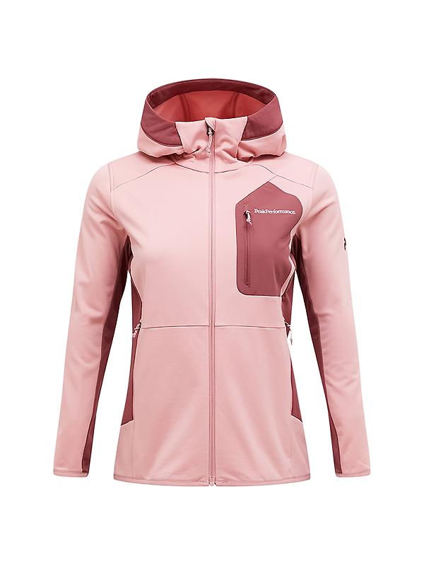 Peak Performance Women's Utility Light Zip Hood Fleece - Warm Blush/ Wild Rouge Image 1