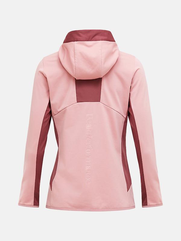 Peak Performance Women's Utility Light Zip Hood Fleece - Warm Blush/ Wild Rouge Image 2