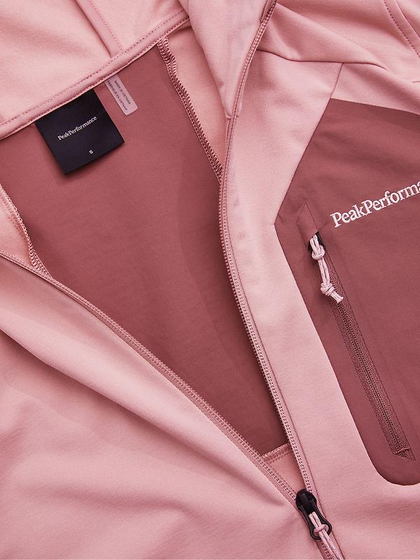 Peak Performance Women's Utility Light Zip Hood Fleece - Warm Blush/ Wild Rouge Image 4