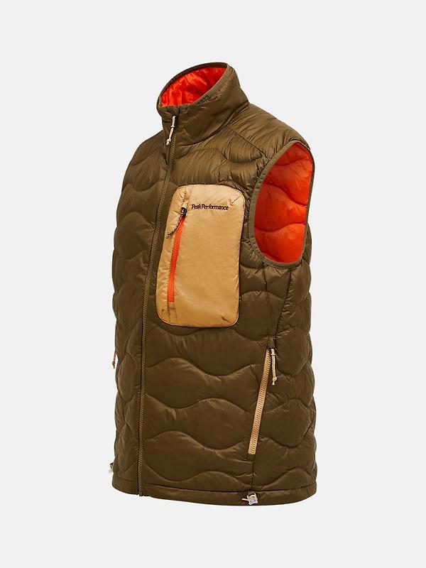 Peak Performance Men's Helium Utility Down Vest - Meadow Moss/Sierra Sand Image 7