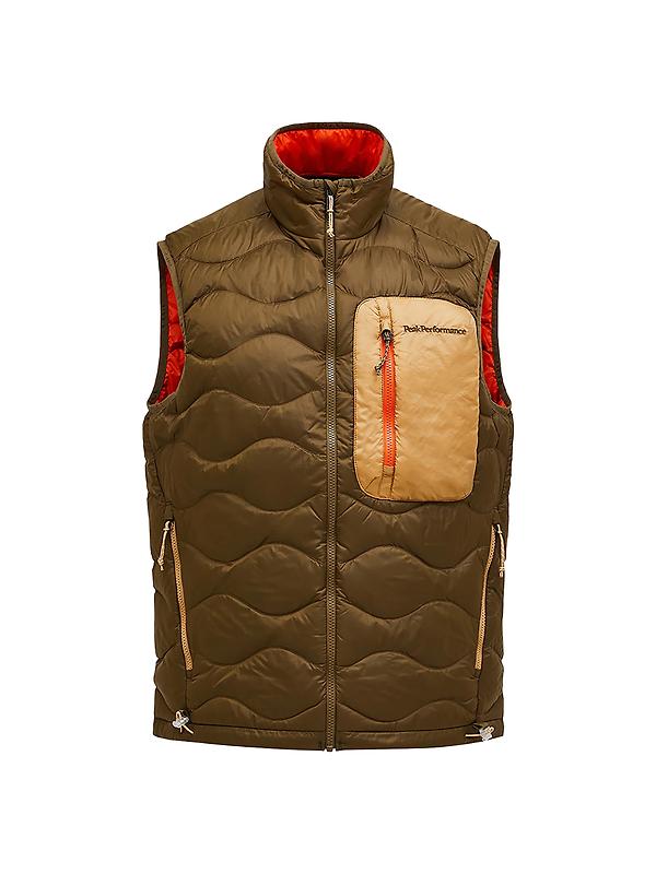 Peak Performance Men's Helium Utility Down Vest - Meadow Moss/Sierra Sand Image 1