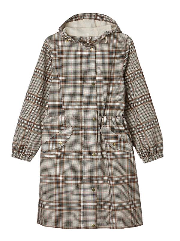 Product image of Joules Women's Holkham Waterproof Packable Raincoat - Dartmoor Check