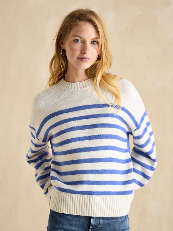 Joules Women's Alexandra Stripe Jumper - Cream/Blue Image 2