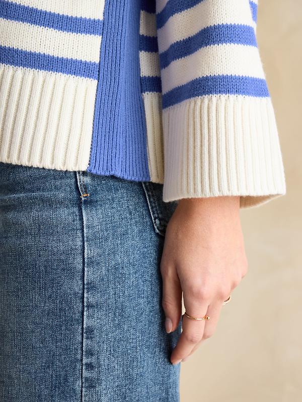 Joules Women's Alexandra Stripe Jumper - Cream/Blue Image 6