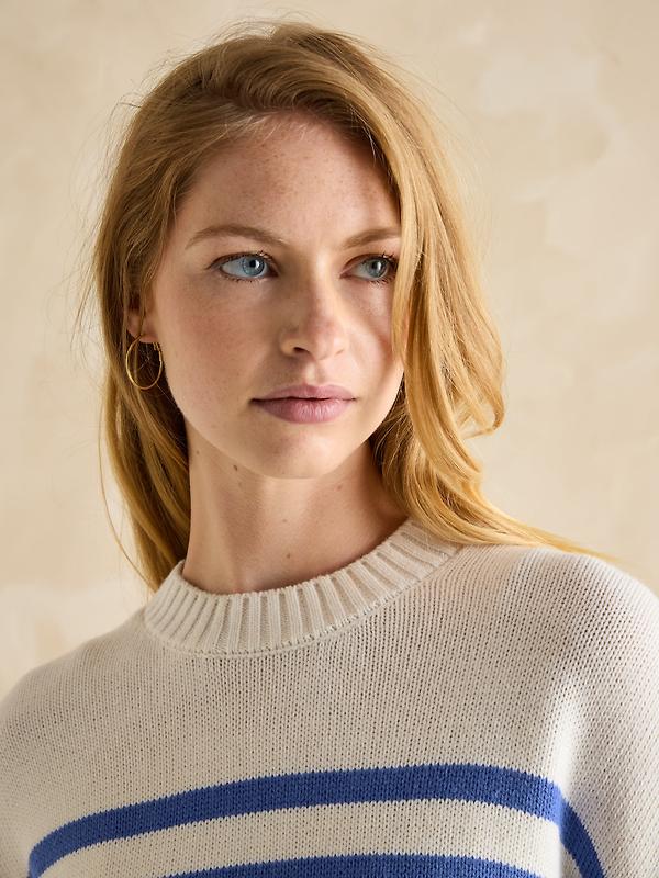 Joules Women's Alexandra Stripe Jumper - Cream/Blue Image 5