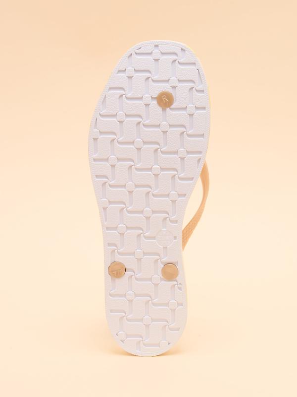 Joules Women's Sunvale Flip Flops - Cream/Gold Image 3