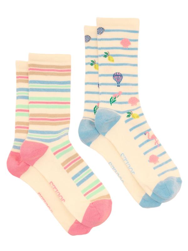 Product image of Joules Women's Everyday Socks 2 Pack UK 4-8 - Summer Icons