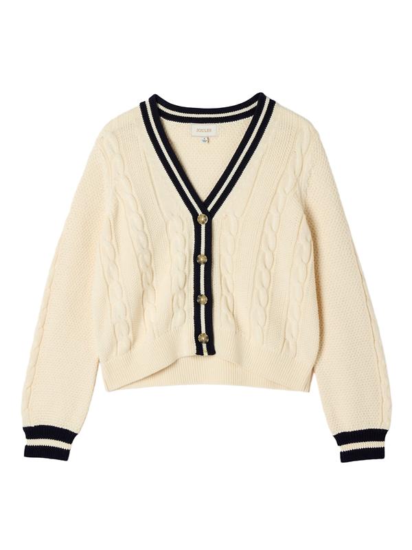 Product image of Joules Women's Centre Court Cable Knit Cardigan - Cream