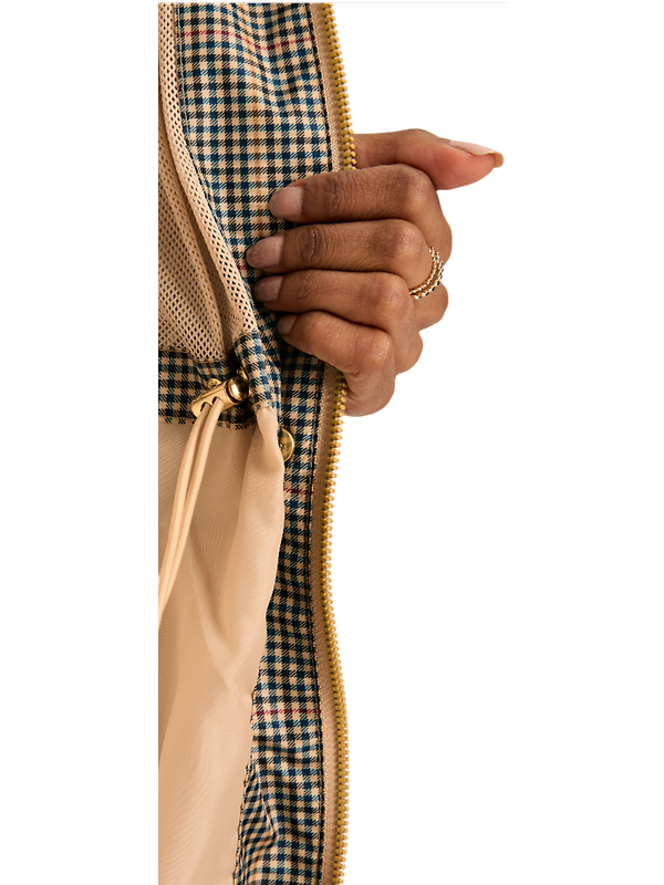 Joules Women's Holkham Waterproof Packable Hooded Raincoat - Henson Check Image 15