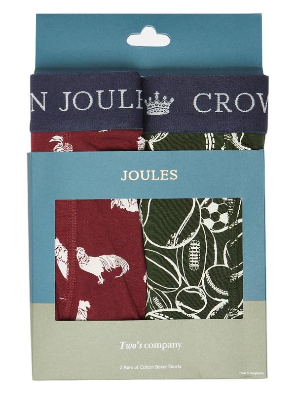 Product image of Joules Men's Crown Joules Boxer Briefs 2 Pack - Red/Green