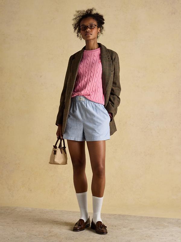 Joules Women's Classic Cable Cotton Crew Neck Jumper - Pink Image 5