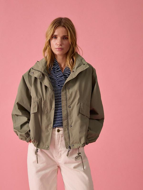 Joules Women's Hove Waterproof Windbreaker Jacket - Khaki Green Image 5