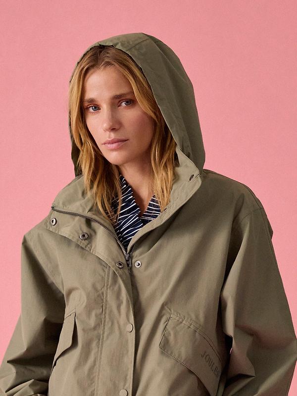 Joules Women's Hove Waterproof Windbreaker Jacket - Khaki Green Image 6