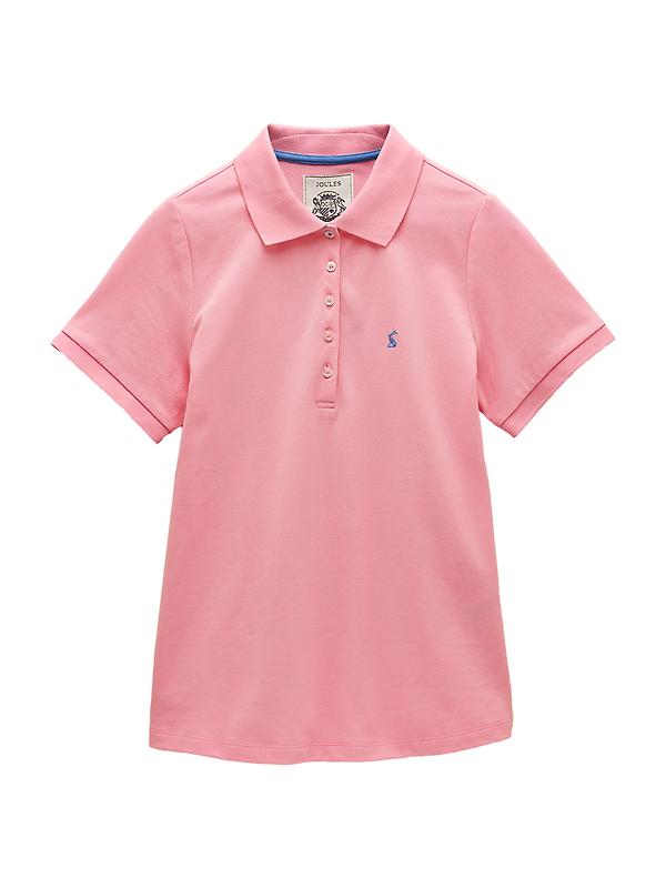 Joules Women's Woody Cotton Pique Short Sleeve Polo Shirt - Pink Image 1