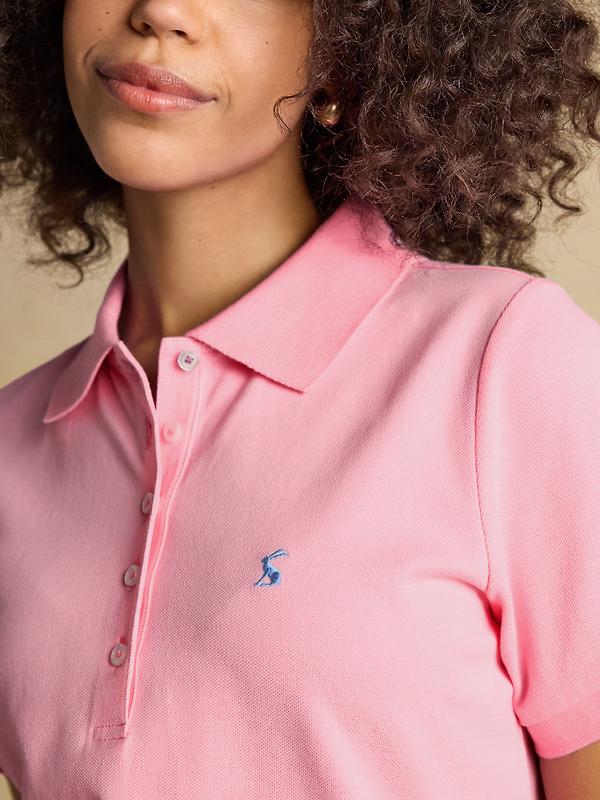 Joules Women's Woody Cotton Pique Short Sleeve Polo Shirt - Pink Image 7