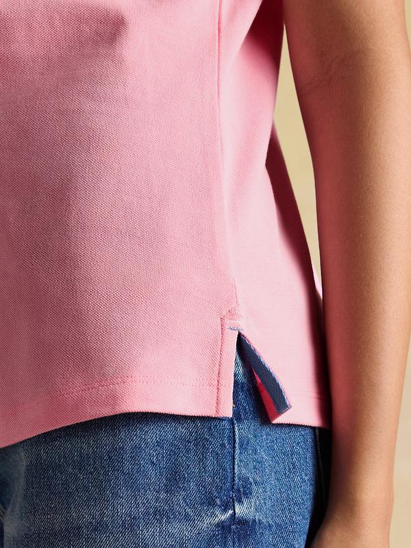 Joules Women's Woody Cotton Pique Short Sleeve Polo Shirt - Pink Image 8