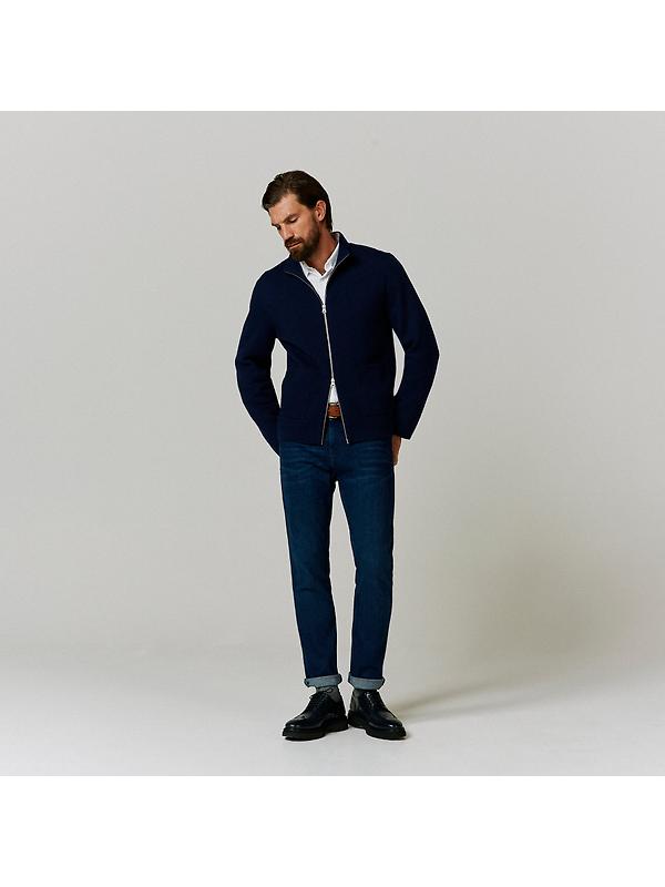 Oliver Sweeney Men's Garstang Knitted Merino Wool Blend Jacket - Navy Image 7