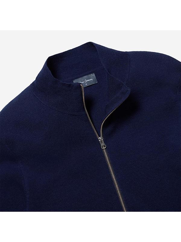 Oliver Sweeney Men's Garstang Knitted Merino Wool Blend Jacket - Navy Image 8