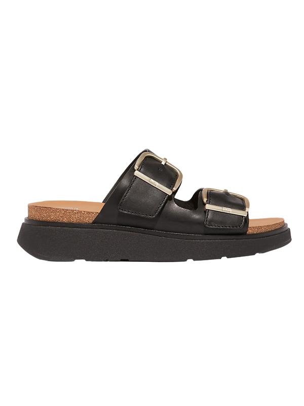 FitFlop Women's GEN-FF Buckle Two-Bar Leather Slides - Black Image 1
