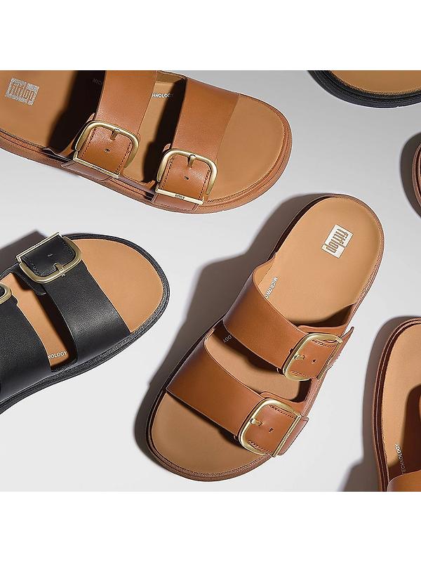 FitFlop Women's GEN-FF Buckle Two-Bar Leather Slides - Black Image 5