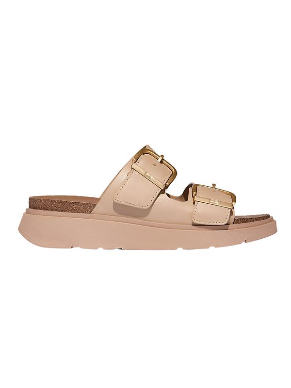 FitFlop Women's GEN-FF Buckle Two-Bar Leather Slides - Classic Beige Product Image